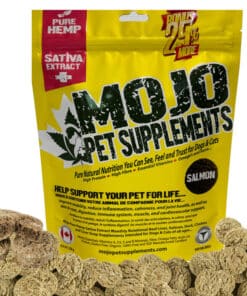 Mojo Pet Supplement CBD Hemp Sativa biscuit treats for dogs and cats.