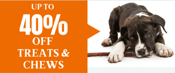 Lots of dog treats and chews on sale!