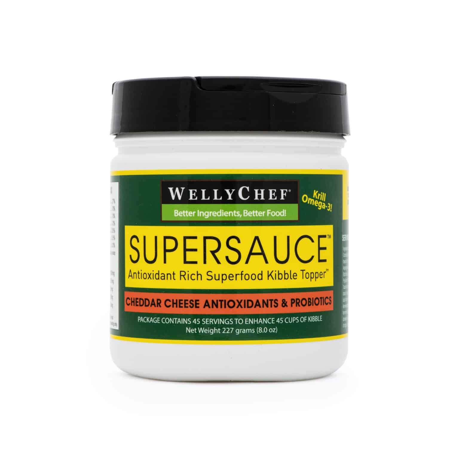 WellyChef SuperSauce Dog Food Topper Probiotics Cheddar Cheese