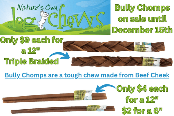 Nature's Own Dog Chews Bully Chomps