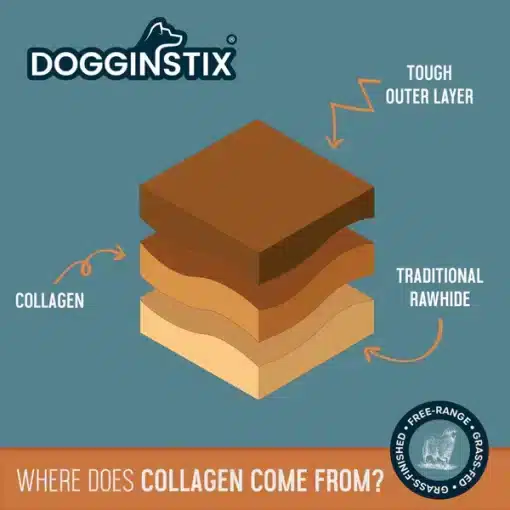 Dogginstix Braided Lamb Collagen Dog Chew 6 inch and 12 inch
