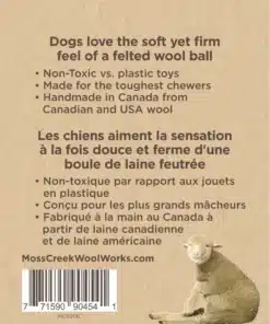 Moss Creek Wool balls for dogs made in Canada.