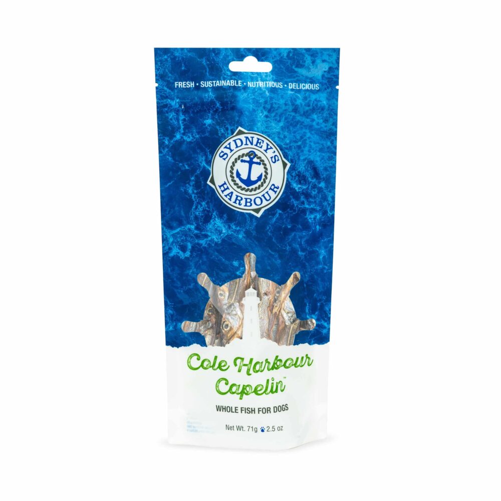 Sydney's Harbour Capelin, Canadian whole fish treat for dogs